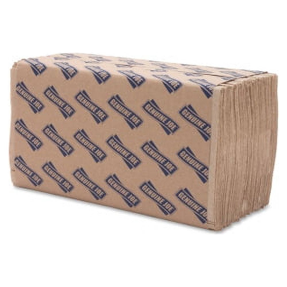Genuine Joe Single-Fold Value Paper Towels 1 Ply - 10.25" x 9.10" - Natural - Recyclable - for Washroom, Restroom, Public Facilities - 250 Quantity per Pack - 4000 / Carton