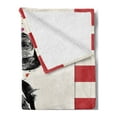 thumbnail image 2 of Fashion Soft Flannel Fleece Throw Blanket, Modern Woman in a Cool Coat with Watercolor Paintbrush Style Casual Urban Design, Cozy Plush for Indoor and Outdoor Use, 60" x 80", Black Red, by Ambesonne, 2 of 5