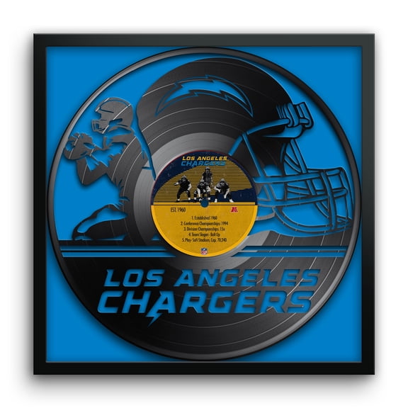 Los Angeles Chargers Framed 13" x 13" Vinyl Record Art Print