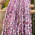 thumbnail image 4 of Cuentas de vidrio redondas planas de ojo de diablo, cuentas sueltas, accesorios de joyería semiacabada, 4 of 6