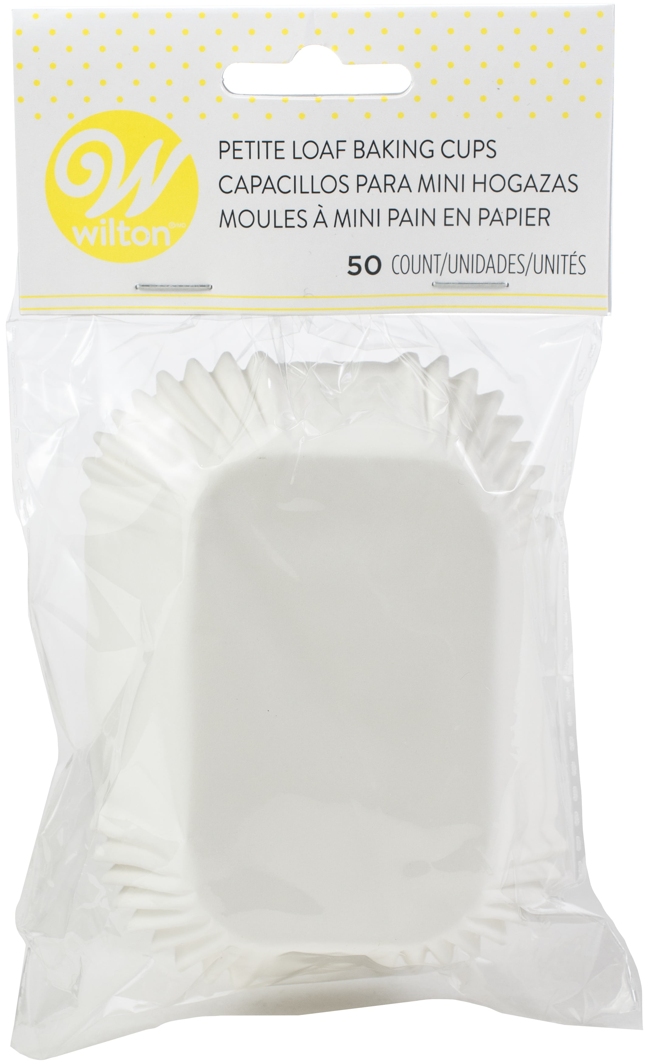 Petite Loaf Cups-White 50/Pkg 1.25'X3.25'