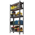 thumbnail image 2 of Étagère de Rangement en Métal Robuste à 5 Niveaux - Organisateur Utilitaire Réglable - Acier au Carbone, Résistant à la Rouille, 400 Lb/couche pour Garage, Garde-Manger, Entrepôt, Cuisine, 2 of 8
