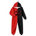 thumbnail image 4 of CUZIBR Toddler Girls Halloween Onesie Pajamas Boys Hooded Plush Pumpkin Pajama Patchwork Zip Up Long Sleeve Jumpsuit Loungewear Lovely Homewear,Red,5-6 Years, 4 of 4