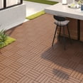 thumbnail image 6 of Miniyam 44 Pcs Interlocking Deck Tiles, 12" x 12", Polypropylene, for Outdoor Balcony Garden Brown, 6 of 11
