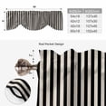 thumbnail image 6 of Black Striped Tie Up Valance Curtains for Windows, Kitchen Curtains Window Treatments, Modern Simple Farmhouse Beige Vintage Short Window Shades Valances for Bedroom Bathroom Cafe 54"x18", 6 of 8