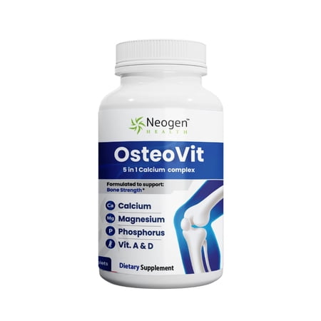 OsteoVit 5-in-1 Calcium 120 tabs: Calcium, Magnesium, Phosphorus, Vit. A&D - Bone Strength & Flexibility*, Non-GMO Gluten Free