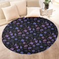 thumbnail image 4 of Purple Halloween Ghost Pumpkin Skull Pattern Round Blanket,Comfortable Soft Flannel Throw Blanket,All Season,Warm Lightweight Blankets for Sofa Bed Couch Living Room Chair 47"x47", 4 of 5