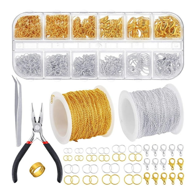 1000 Piezas de Anillos de Salto Abiertos para La Fabricación de Joyas Herramientas de Reparación de Joyas DIY Llavero Kit de Suministros de Fabricació Oro plateado Sunnimix Anillos de salto abiertos