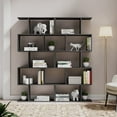 thumbnail image 2 of Cozy Castle Geometric Bookshelf Set of 2, 62" Tall Bookcase with 5-Tier Display Shelf, Black, 2 of 7