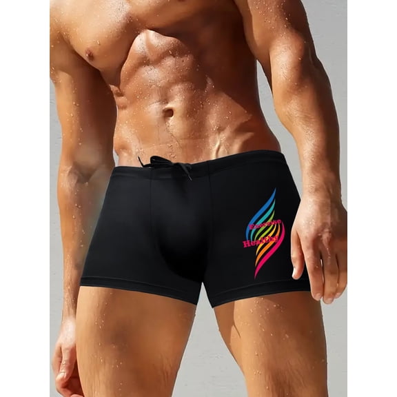 Mens Swim Short Beach Short for Men Swimming Bathing Suits Swimwear Surfing Printing Swim Trunks Beachwear