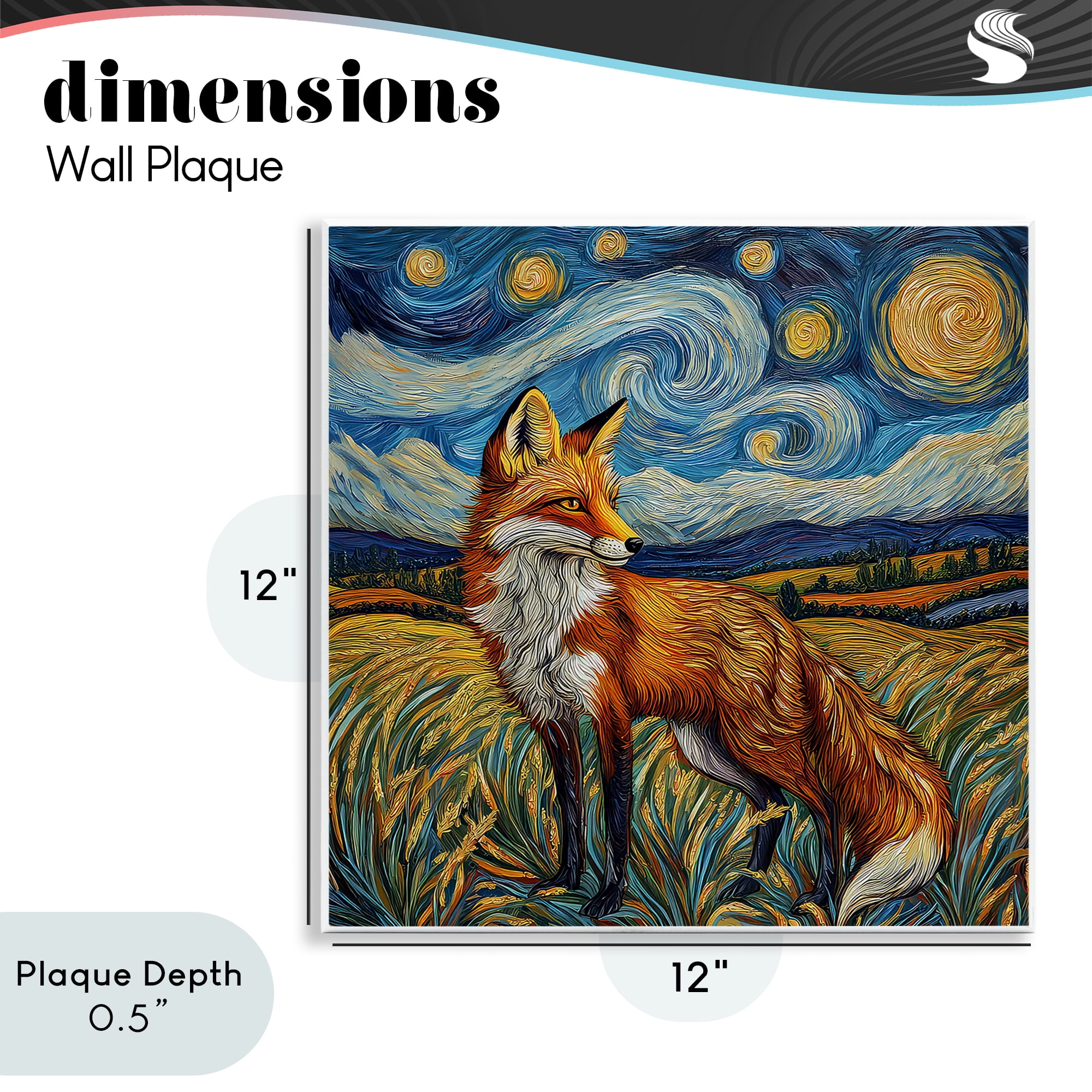 Stupell Industries Swirling Impressionist Fox Wall Plaque Art, design by The Wands Want