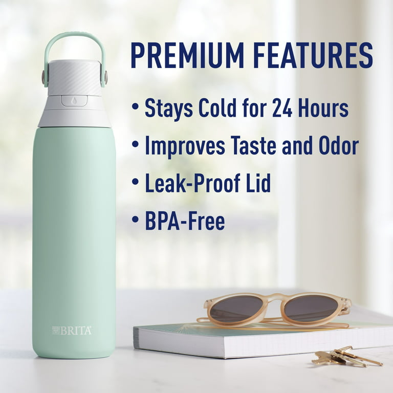 Brita Premium 26 oz. Filtering Water Bottle with BPA Free in Sea