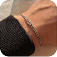thumbnail image 1 of Pulseras de oro para mujer Pulsera de nudo de amor chapada en oro real de 14 quilates Pulsera de cadena de serpiente delicada Pulsera de infinito Joyas de oro ajustables Regalos para mujeres, 1 of 4
