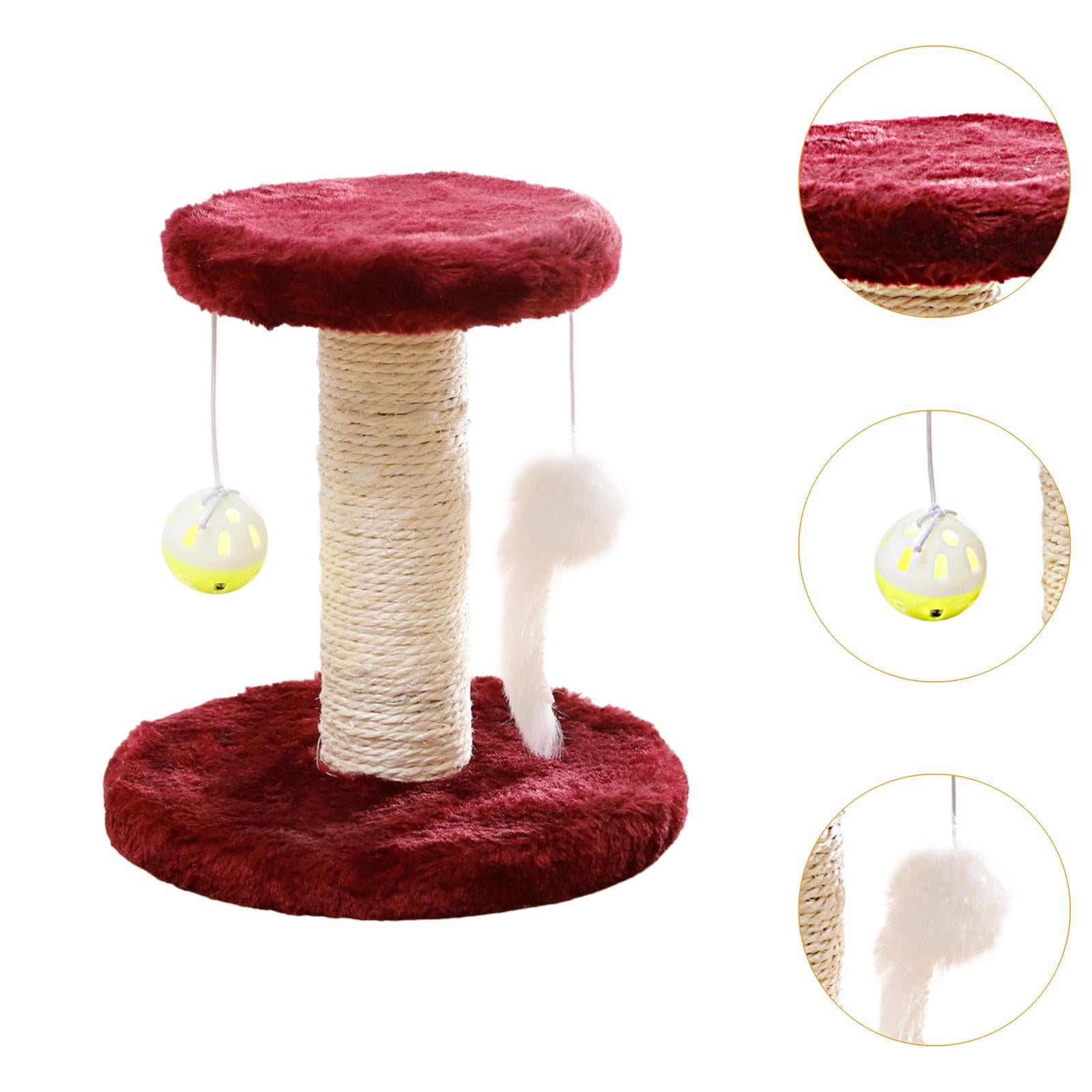 EHJRE Cat Scratching Post, Sisal Climbing Frame for Cats Indoor, Interactive Cute Sisal Scratching Post for Kittens, Home Decoration Red