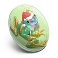 thumbnail image 2 of Santa Hat Rainforest Christmas Tree Frog Metal 1.1" Tie Tack Hat Lapel Pin Pinback, 2 of 5