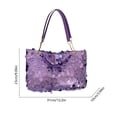 thumbnail image 3 of Sequin Shoulder Bag Tote with Chain, Large Capacity Pleated Polyester Shoulder Purse for Work, Travel and Daily Commute, 3 of 6