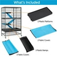 thumbnail image 6 of Renwick 2-Story Rolling Metal Small Animal Cage with 2 Removable Ramps & Platforms, Hammered Black, 6 of 7