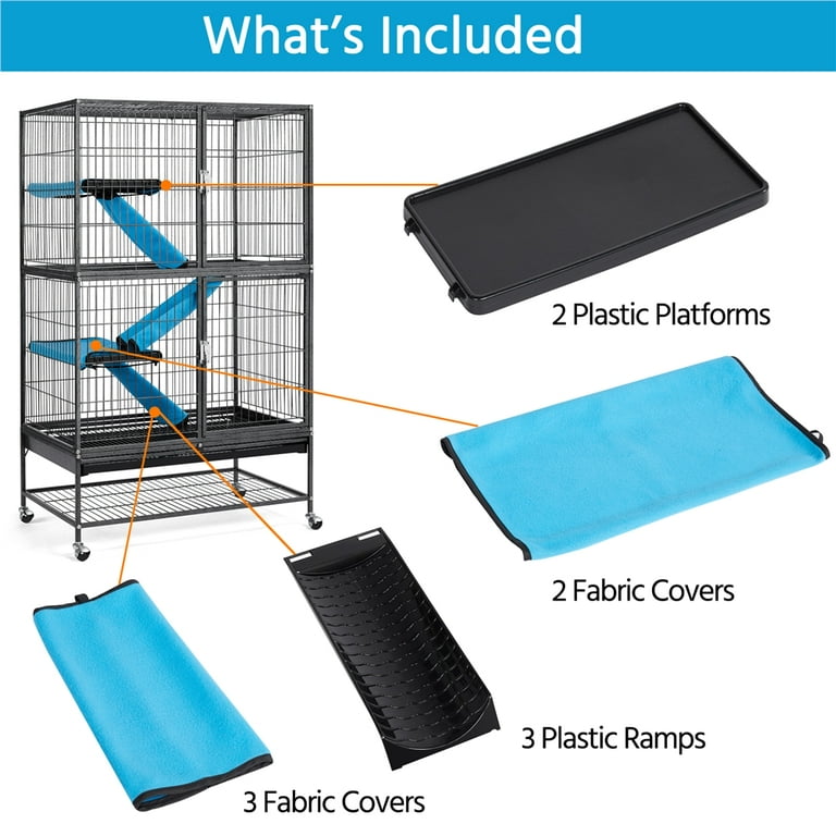 Easyfashion Small Animal Cage for Adult Rats Ferrets Rat Cage