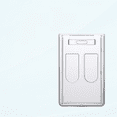 thumbnail image 1 of 20 Pieces Heavy Duty Badge Holders Rigid Hard Plastic ID Access Vertical Badge Holder Dual 2 Sided ID Badge Holder Transparent Plastic Credit Card Protector ID Card Case, 1 of 5