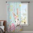 thumbnail image 3 of Turquoise Easter Sheer Curtains 84 Inches Long, Spring Easter Bunny Eggs Floral Wooden Light Filering Curtains, Breathable Simi Curtain Privacy Drapes for Living Room Bedroom Window Treatment, 3 of 9
