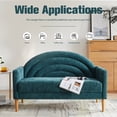 thumbnail image 4 of Loveseat Sofa for Small Spaces,49.6" Mid-Century Modern Linen Small Couch with Arched Backrest,2-Seater Upholstered Settee,600 lbs Capacity,Turquoise, 4 of 6