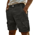 thumbnail image 3 of YOIAVAIOY Men's Shorts Cotton Linen Pleated Shorts Casual High Waisted Summer Lightweight Beach Shorts Fashion Hiking Lounge Shorts Dark Gray XL, 3 of 6