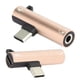 thumbnail image 4 of 2 piezas 2 en 1 Tipo C a 3,5 mm Cable de audio auxiliar Cargador Adaptador de auriculares (d'or), 4 of 14