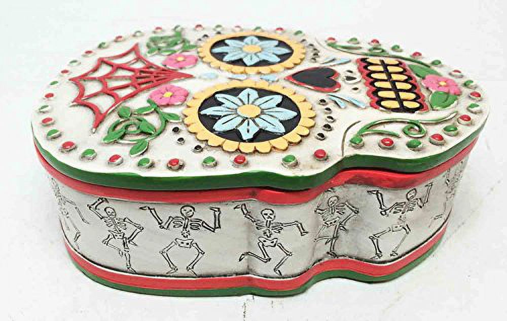 DAY OF THE DEAD GOTHIC WEDDING SKELETON HEAD JEWELRY BOX DIAS DE LOS MUERTOS