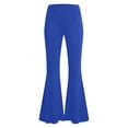 thumbnail image 6 of Women's High Waist Flare Leggings, Athletic Compression Pants with Pockets, Stretchy Soft Workout Yoga Bottoms for Gym, Fitness, and Casual Wear-Blue, 6 of 6
