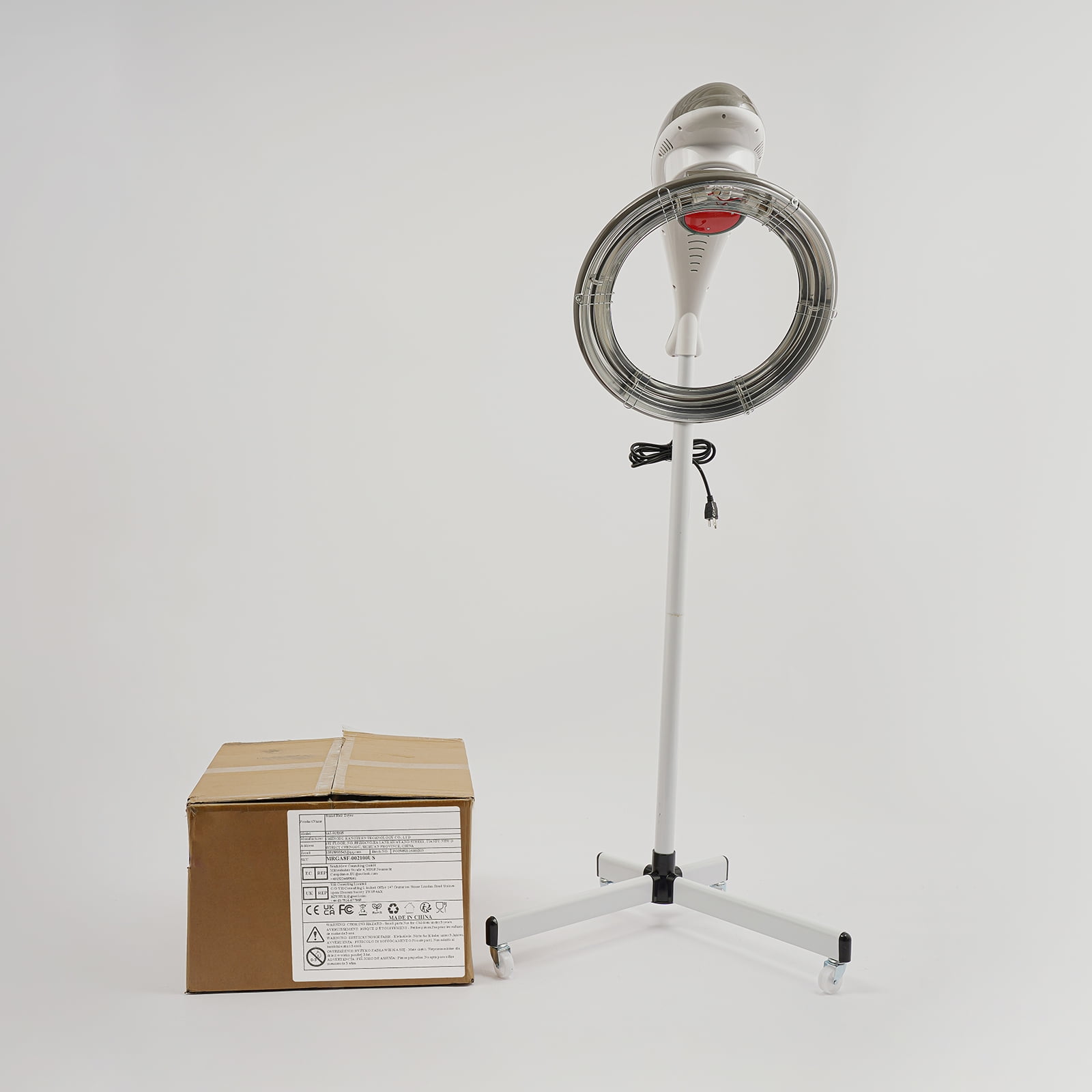 157-178cm Stand Salon Hair Dryer Professional Infrared Hair Color Processor with 4 Wheels Aluminum Iron ABS