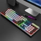 thumbnail image 2 of mecánico para juegos, 104 teclas, función multimedia con retroiluminación LED RGB USB con cable, Plug para PC, computadora, gris negro CUTICAT Teclado para juegos, 2 of 7