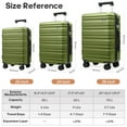 thumbnail image 3 of MIUSSE 5 Piece Luggage Set, Hardshell Lightweight Suitcase with TSA Lock Spinner Wheels, 100% PC Luggage Set 20in 24in 28in - Green, 3 of 7
