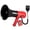 Black, variant on Lightweight and Portable Bullhorn Megaphone, Aux (3.5mm) Input for MP3/Music, Automatic Siren, 20-Watt, MIC/TALK (Black)