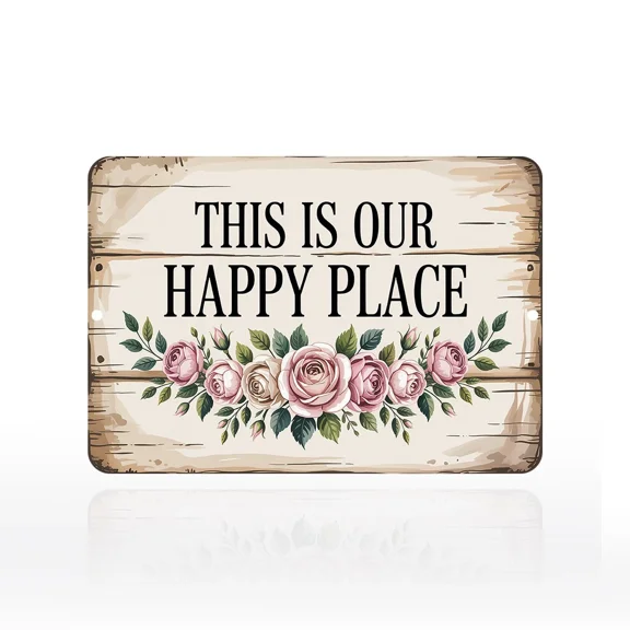 This Is Our Happy Place Porch Sign, Decor For Home, Bar, Farmhouse Wall Sign
