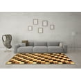 thumbnail image 3 of Ahgly Company Indoor Rectangle Checkered Brown Modern Area Rugs, 2' x 4', 3 of 4