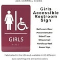 thumbnail image 6 of ADA CENTRAL SIGNS - 6"X9" Girls Accessible Restroom Sign - ADA Compliant Tactile Graphics Grade 2 Braille Text Wall Signs - Bathroom Door Placard Double Sided Tape Wheelchair Handicap Rest Room Sign, 6 of 7