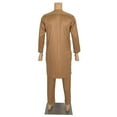 thumbnail image 3 of BAZINRICHE Arab Big and Tall Men's Robe Long Sleeve Thobe Tops Pants Suis set, 3 of 5