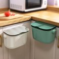 thumbnail image 2 of Kitchen Cabinet Door Hanging Trash Can with Handle Small Under Sink Garbage Can Wall Mounted Counter Waste Compost Bin, 2 of 7