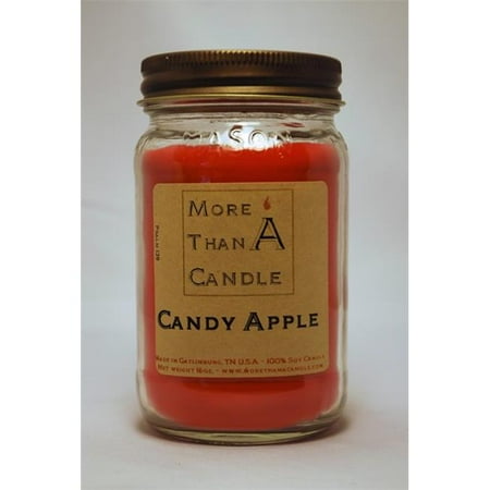 16 Candy Jars - More Than A Candle CDA16M 16 oz Mason Jar Soy Candle, Candy Apple