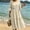 Beige, variant on QUNYINEY Casual Dresses Women Faux Cotton Linen Black Long 3/4 Sleeve A Line Dress Lace Crew Neck Flowy Loose Fit Dresses