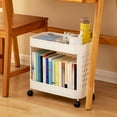 thumbnail image 1 of ZZwxWA Mobile Trolley Rack Under The Desk Floor Standing Desk A4 File Book Snack Storage Rack, 1 of 5
