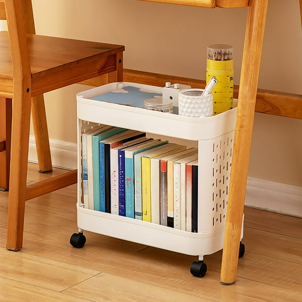 Fiudx Estantería Móvil con Ruedas, Solución de Almacenamiento Multifuncional, Diseño Compacto, Ruedas de Suave Deslizamiento, Uso Flexible, Organizador para Cocina, Baño y Sala de Estar, Tamaño 38,5