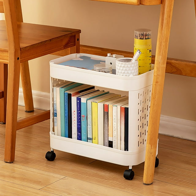 Nilvkv Mobile Trolley Rack Under The Desk Floor Standing Desk A4 File Book Snack Storage Rack