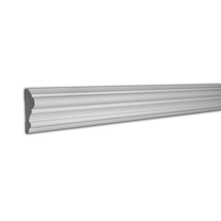 RPS-0298 H: 3-1/2" x Proj: 1" x L: 8' Primed White Polymer Panel Moulding (7 Pack/54+Feet)
