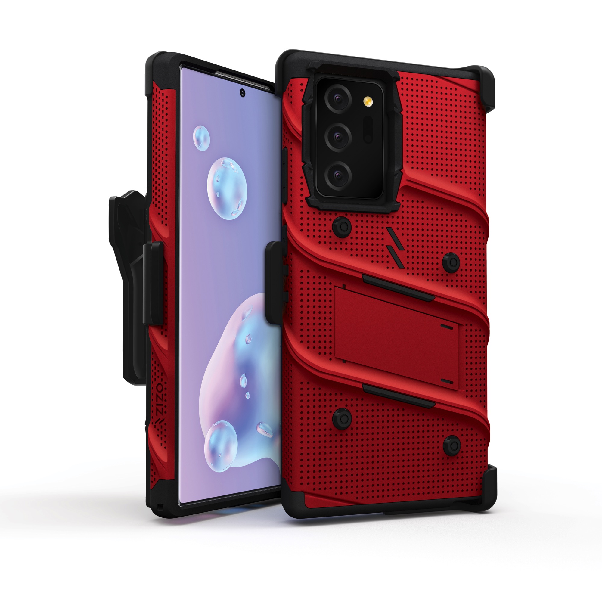 ZIZO BOLT Series for Galaxy Note 20 Ultra Case with Kickstand Holster Lanyard Red & Black
