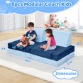 thumbnail image 4 of 8pcs Modular Kids Play Couch, Toddlers Play Couch Sofa, Kids Couch Building Fort for Boys and Girls Playroom Bedroom, Children Convertible Sofa Foam Couch, 4 of 7