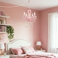thumbnail image 5 of LaLuLa Pink Chandelier Mini Crystal Chandeliers 4-Light Girls Room Chandelier, 5 of 8