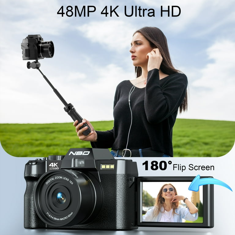 NBD 4K Digital Cameras for Photography,48 MP Autofocus