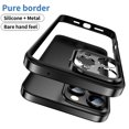 thumbnail image 1 of Metal Bumper Case For iPhone 16 15 Pro Max 14 Plus 13 15Pro 14Pro 16Pro 16Plus Camera Lens Protection Cover Phone Accessories black For iPhone 15 Plus, 1 of 6