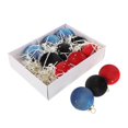 thumbnail image 5 of 12pcs Flocking Christmas Tree Baubles Plush Soft Hanging Ornaments Red Black Blue Holiday Decorations for Xmas Tree Home Party\n\n优 后的标题： \n**Flocking, 5 of 5